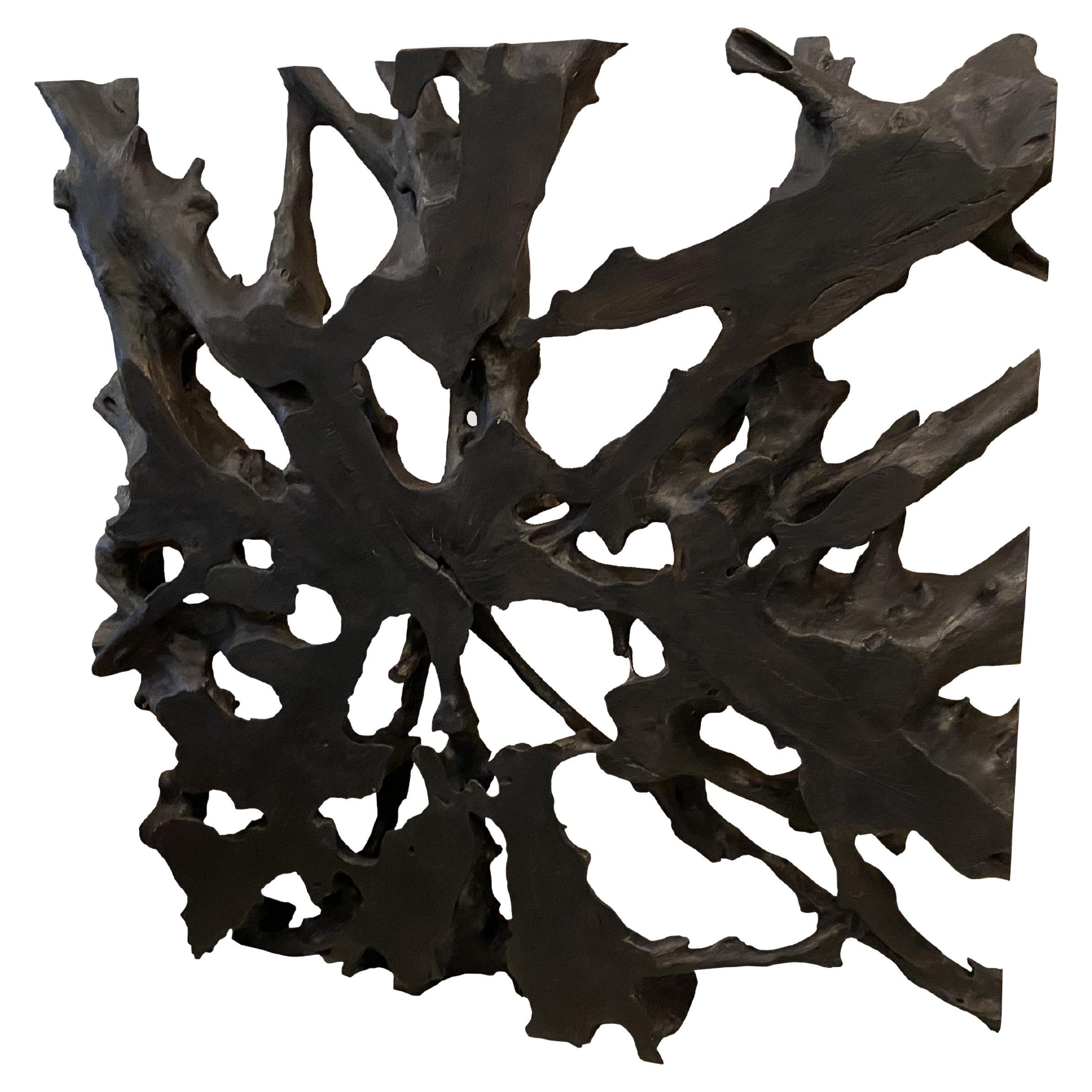 Andrianna Shamaris Charred Teak Root Art or Coffee Table