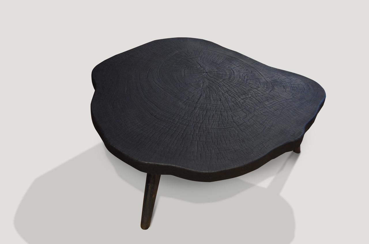 Contemporary Andrianna Shamaris Charred Teak Wood Coffee Table or Side Table