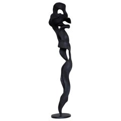 Andrianna Shamaris Charred Ficus Wood Ribbon Sculpture