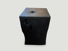 Andrianna Shamaris Charred Teak Wood Side Table