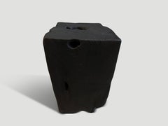 Andrianna Shamaris Charred Teak Wood Side Table