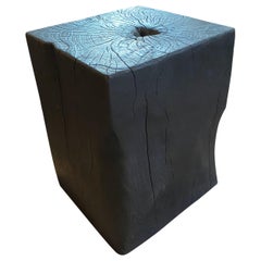 Andrianna Shamaris Charred Teak Wood Side Table