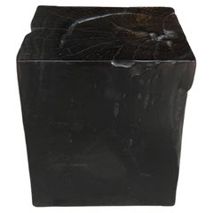 Andrianna Shamaris Charred Teak Wood Side Table