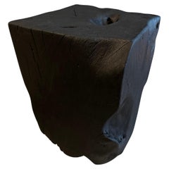 Andrianna Shamaris Charred Teak Wood Side Table