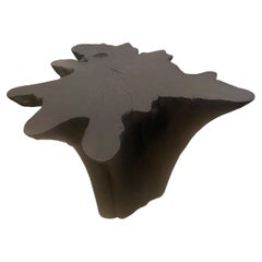 Andrianna Shamaris Charred Teak Wood Side Table or Pedestal