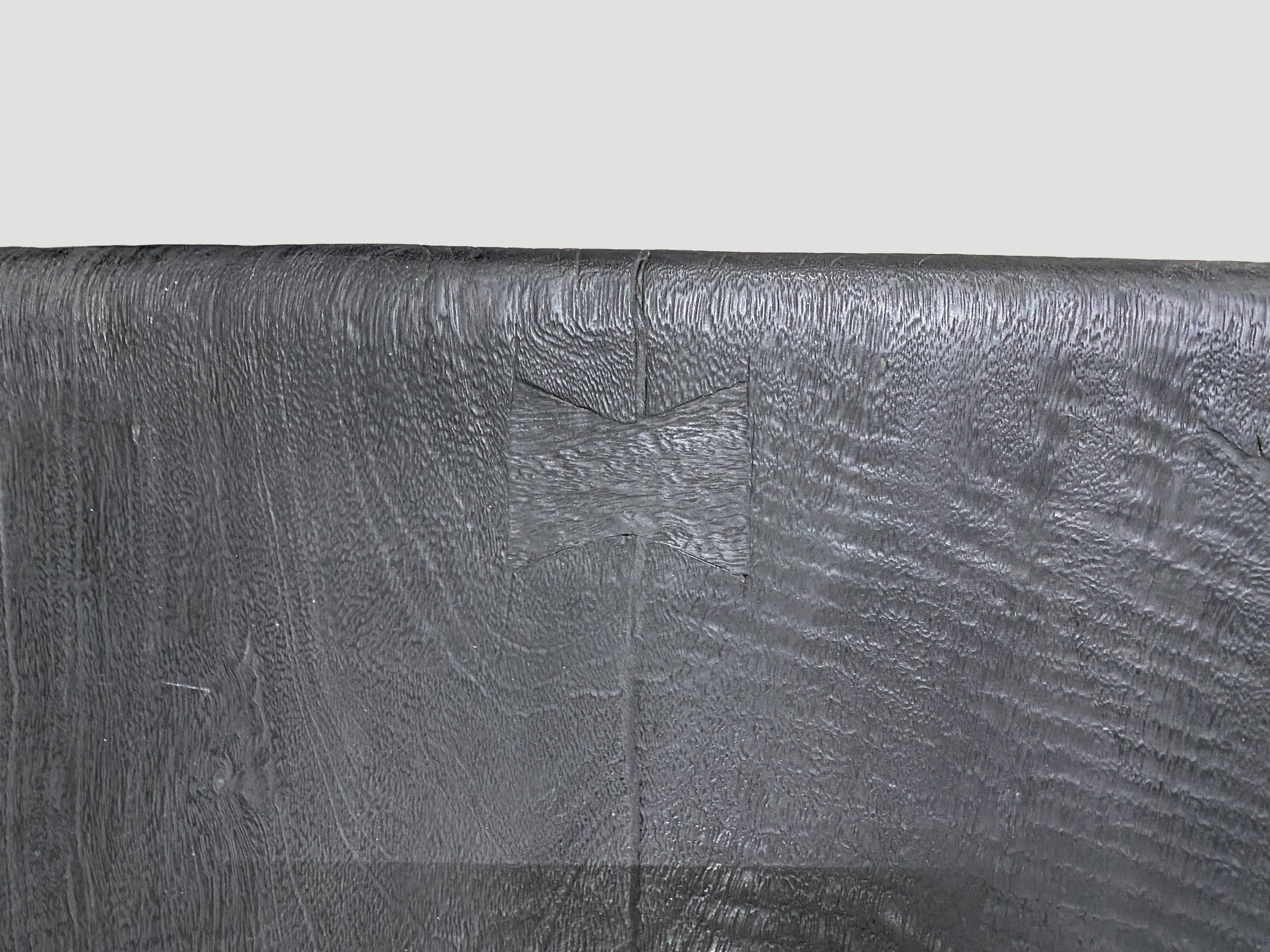 Wood Andrianna Shamaris Charred Wave Bench For Sale