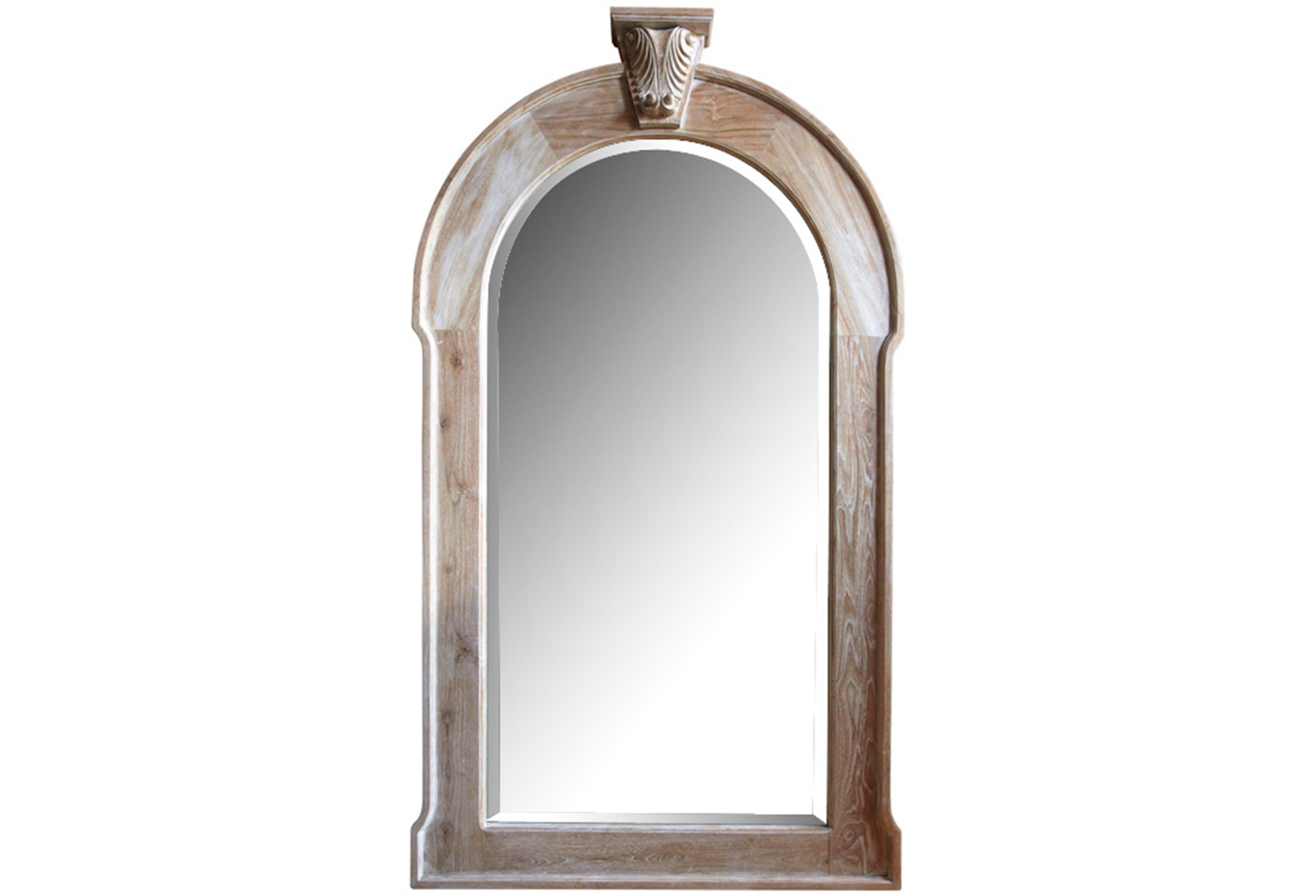 Organic Modern Andrianna Shamaris Classic Teak Wood Carved Mirror For Sale