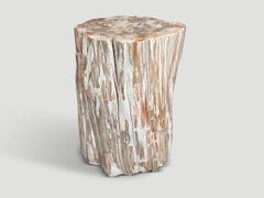 Table d'appoint « Ancient Petrified Wood » aux tons corail d'Andrianna Shamaris