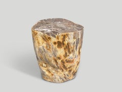 Andrianna Shamaris table d'appoint en bois pétrifié de haute qualité, couleur corail