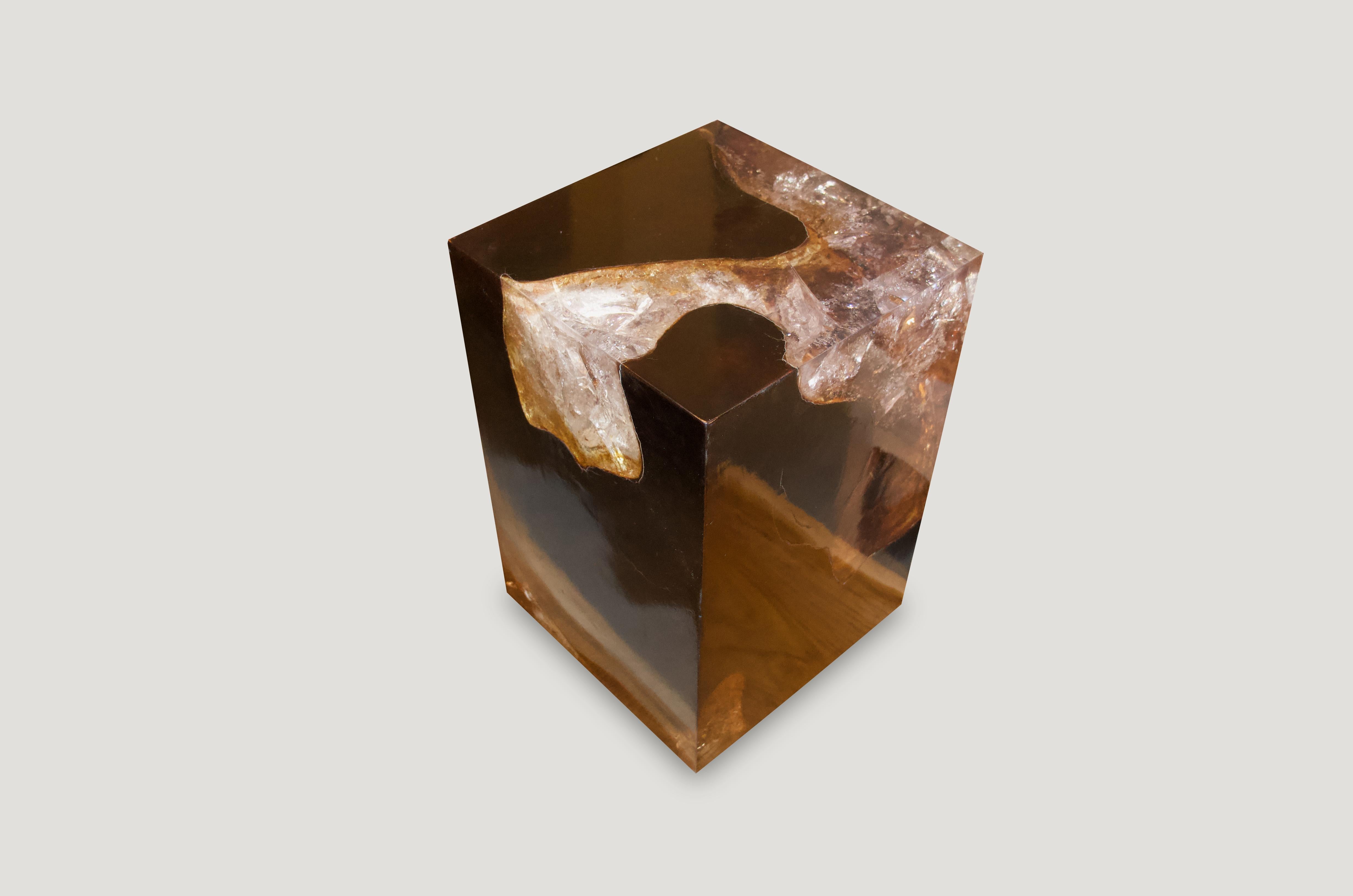 Andrianna Shamaris Cracked Resin Side Table In New Condition In New York, NY