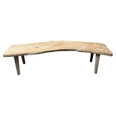 Andrianna Shamaris Curved St. Barts Teak Wood Bench