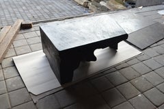 Andrianna Shamaris Custom Triple Burnt Teak Wood Coffee Table