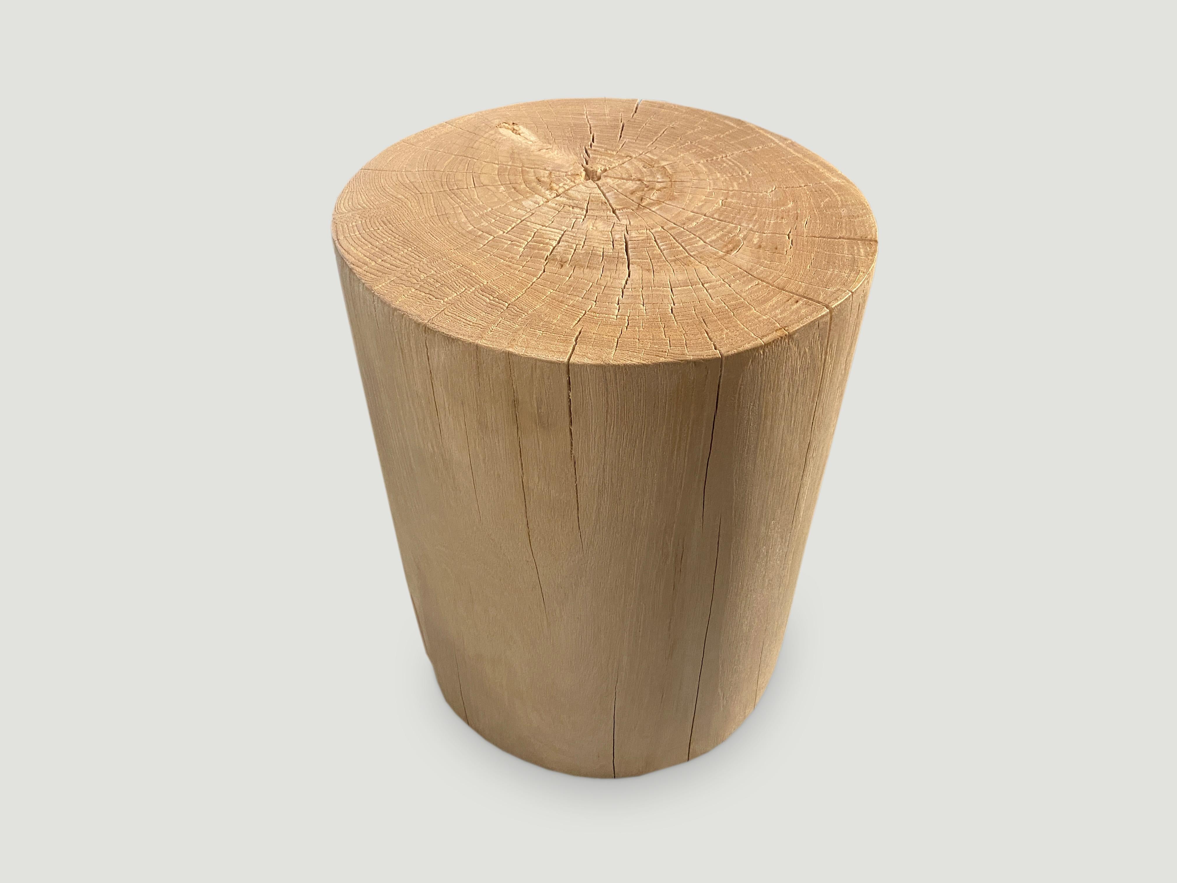 wooden cylinder side table