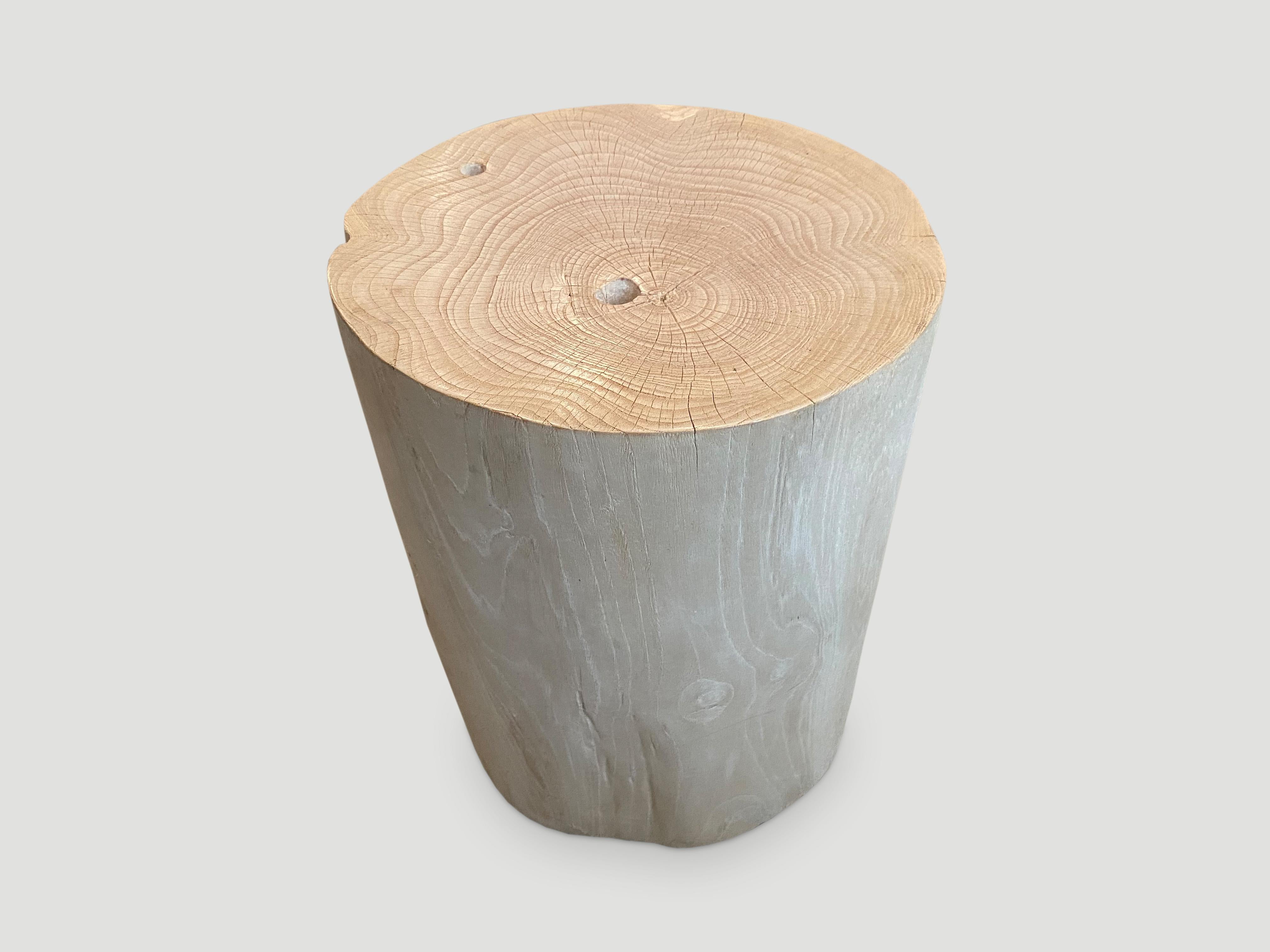 wood cylinder side table