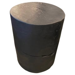 Andrianna Shamaris Cylinder Charred Side Table or Stool