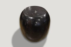 Andrianna Shamaris Drum Shape Petrified Wood Side Table