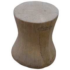 Andrianna Shamaris Drum Shape Side Table or Teak Wood Stool