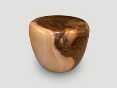 Andrianna Shamaris Drum Shape Suar Wood Coffee Table or Side Table