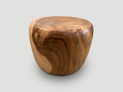 Andrianna Shamaris Drum Shaped Suar Wood Coffee Table or Side Table