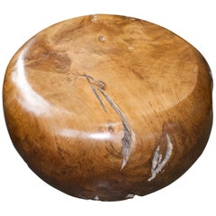 Andrianna Shamaris Drum Shaped Teak Wood Coffee Table