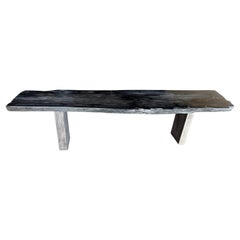Andrianna Shamaris Exquisite High Quality Petrified Wood Dining Table Or Console