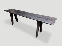 Hand Carved Teak Console Table by Andrianna Shamaris, Minimalist Style