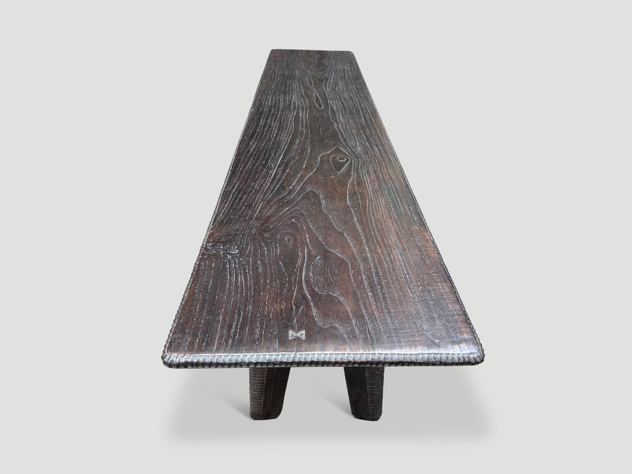Mid-Century Modern Andrianna Shamaris Exquisite Minimalist Hand Carved Console or Dining Table For Sale