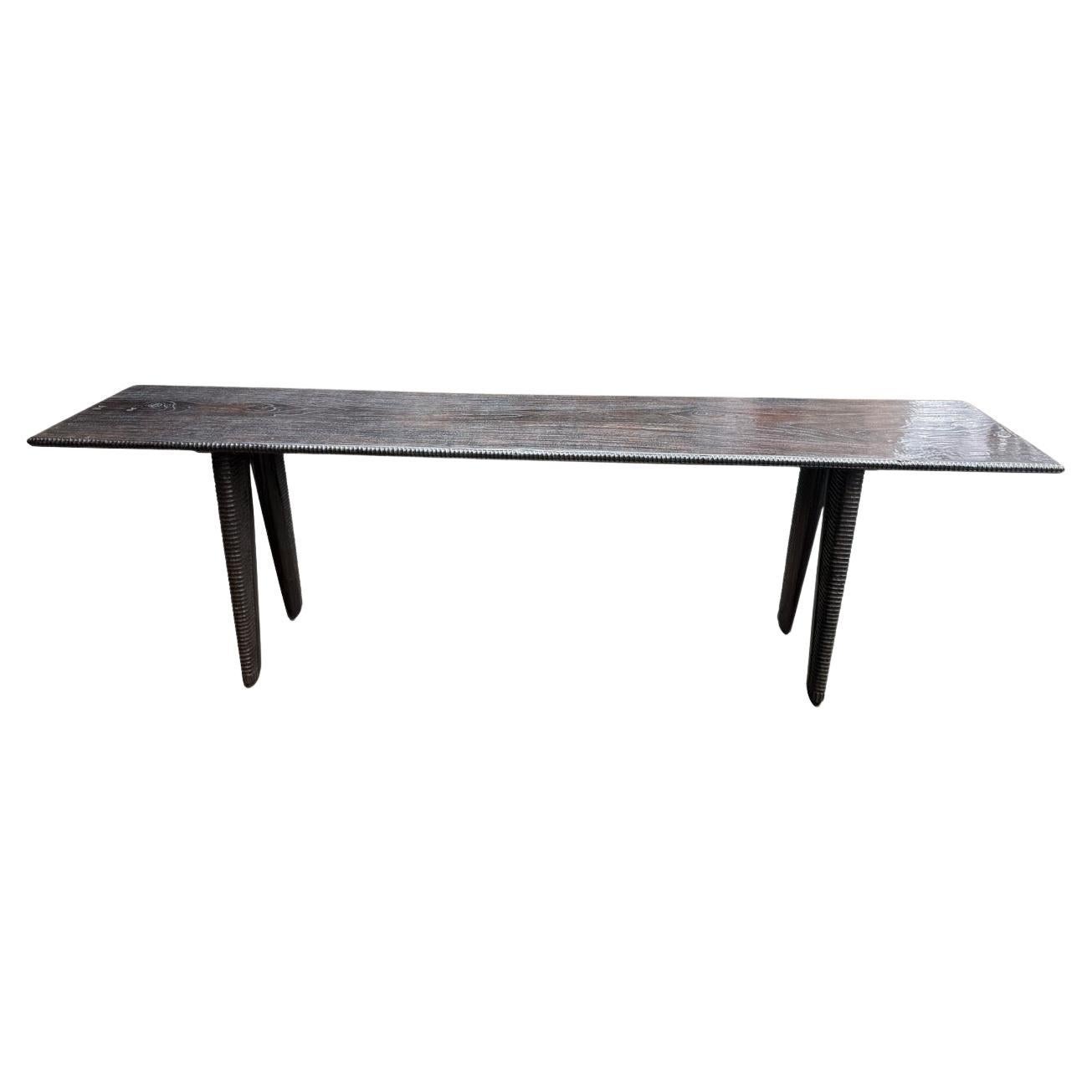 Andrianna Shamaris Exquisite Minimalist Hand Carved Console or Dining Table
