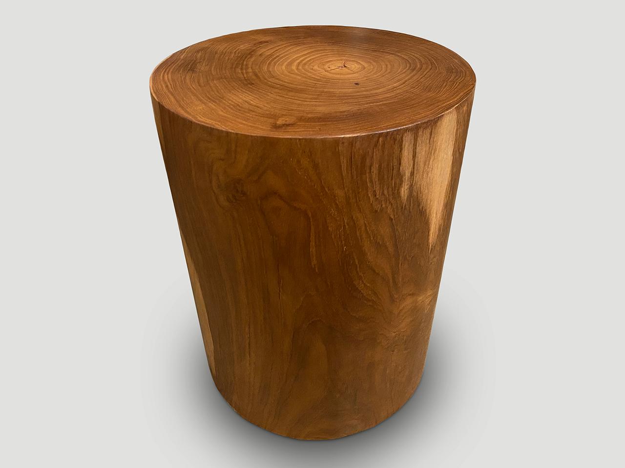 Exquisite rosewood side table with stunning contrasting tones. Finished with a natural oil revealing the beautiful wood grain. We have a collection. The price and images reflect the one shown.

Own an Andrianna Shamaris original.

Andrianna