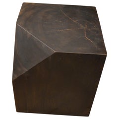 Andrianna Shamaris Faceted Suar Wood Side Table