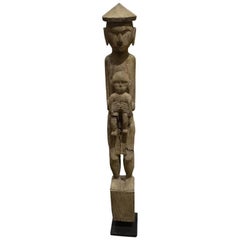 Andrianna Shamaris Father and Son Teak Wood Statue