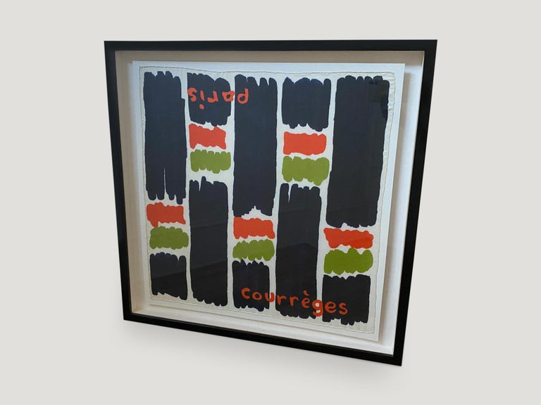 Modern Andrianna Shamaris Framed Abstract Courrèges Scarf from Paris France For Sale