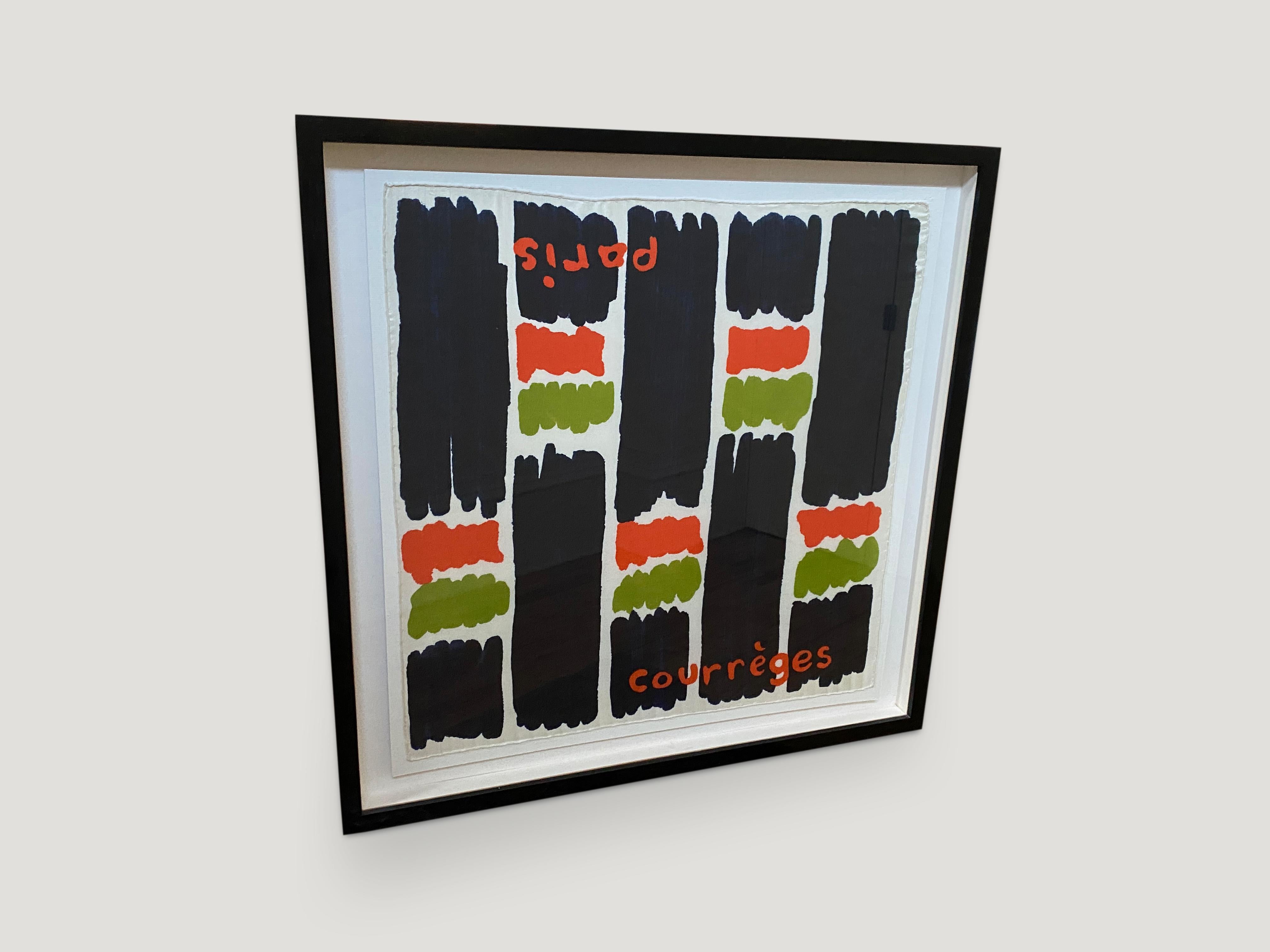 Modern Andrianna Shamaris Framed Abstract Courrèges Scarf from Paris France For Sale