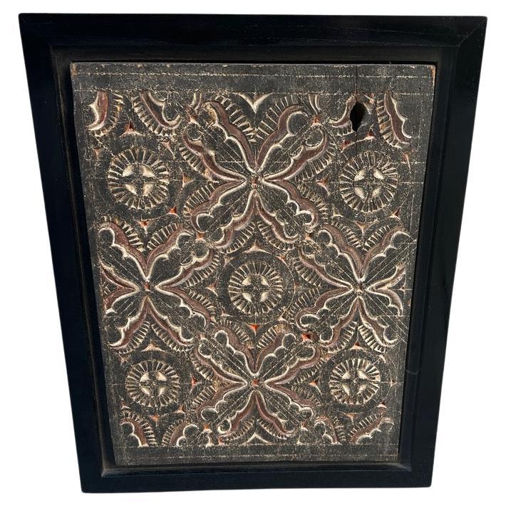 Andrianna Shamaris Framed Antique Hand Carved Panel  For Sale