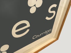 Andrianna Shamaris Framed Navy and White Vintage Courrèges Silk Scarf