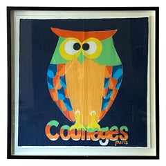 Andrianna Shamaris Framed Vintage Courrèges Owl Scarf from Paris France