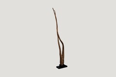 Andrianna Shamaris Girl Upside Down Suar Wood Sculpture