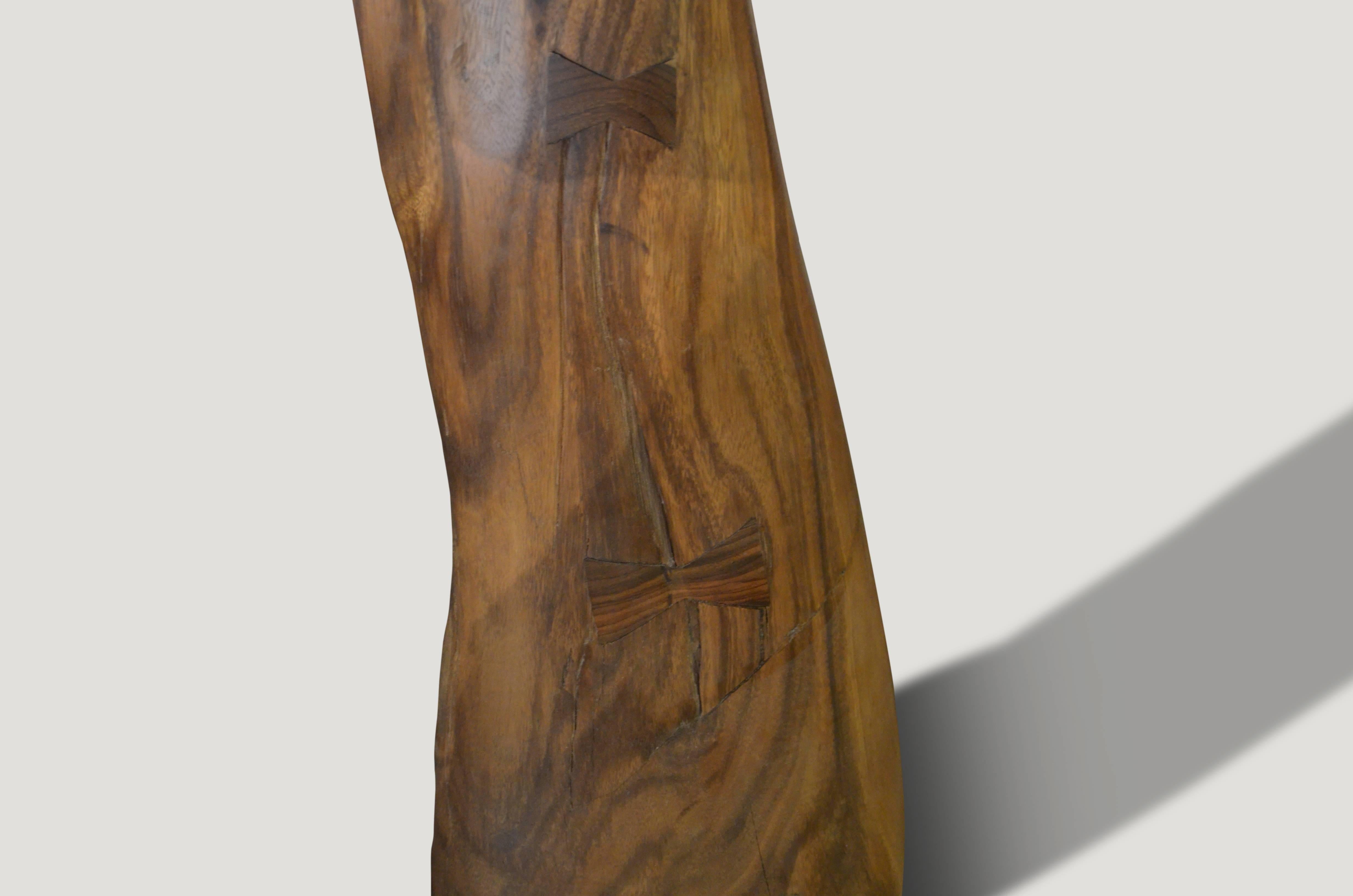 Andrianna Shamaris Girl Upside Down Suar Wood Sculpture en vente 1