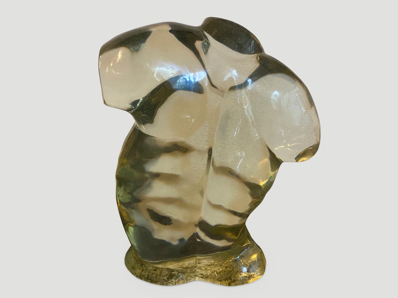 Andrianna Shamaris Glass Male Torso In Excellent Condition In New York, NY