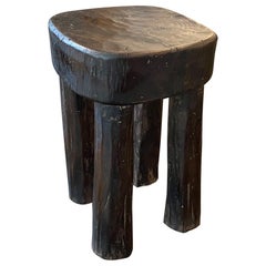 Andrianna Shamaris Hand Carved African Wood Side Table or Stool