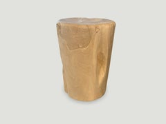 Andrianna Shamaris Hand Carved Bleached Teak Wood Side Table