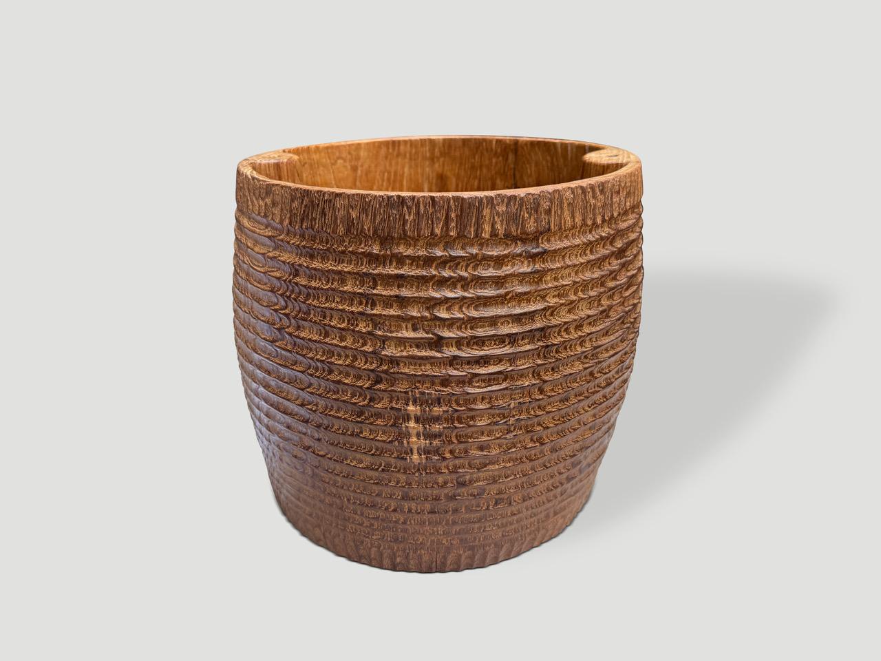 Andrianna Shamaris Hand Carved Side Table or Container In Excellent Condition For Sale In New York, NY