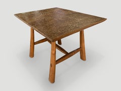 Andrianna Shamaris Hand Carved Teak Wood Dining Table, Side Table, Entry Table