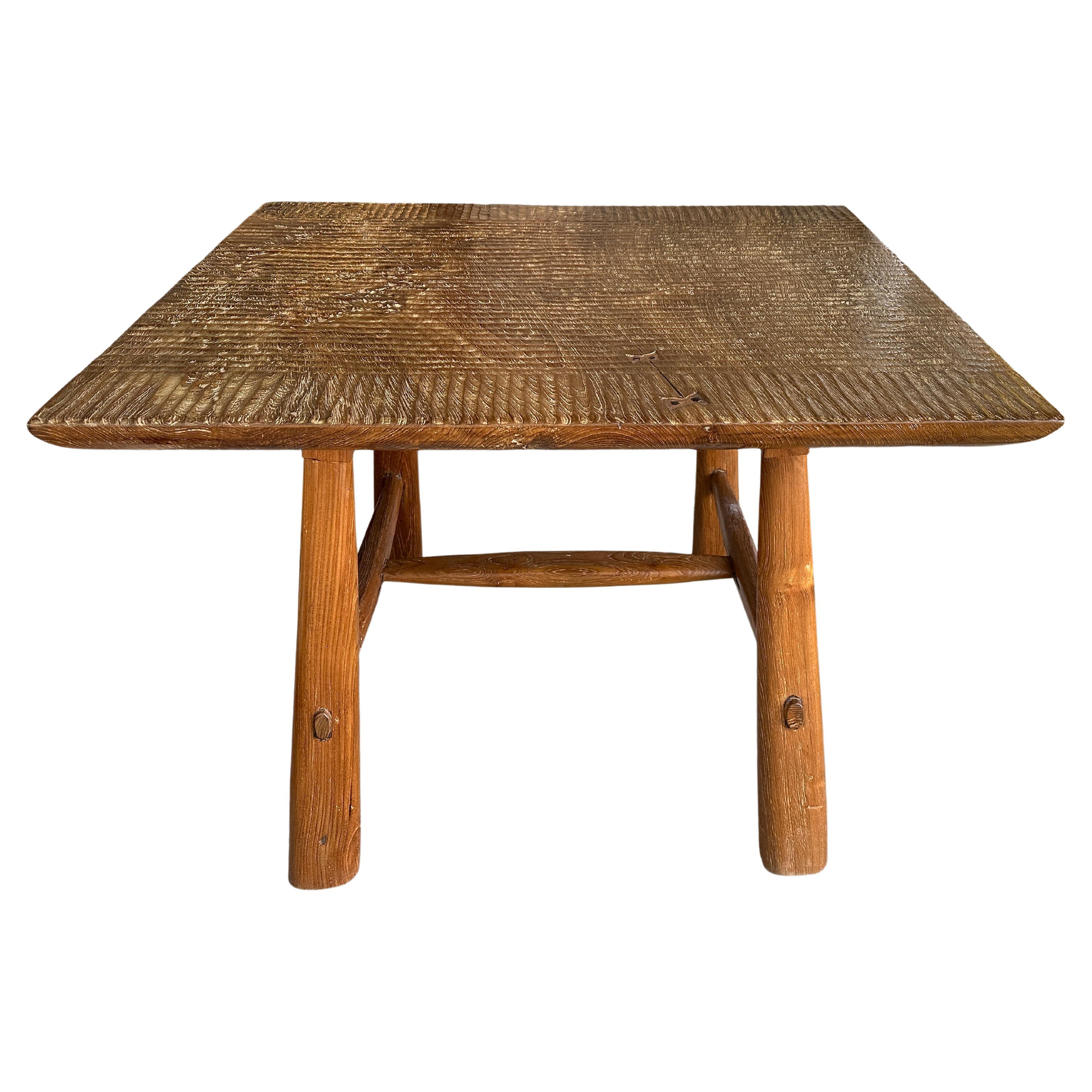 Andrianna Shamaris Hand Carved Teak Wood Dining Table, Side Table, Entry Table For Sale