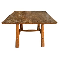 Retro Andrianna Shamaris Hand Carved Teak Wood Dining Table, Side Table, Entry Table