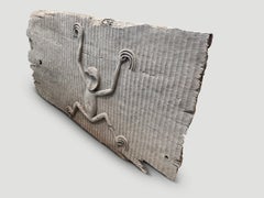 Andrianna Shamaris Hand Carved Teak Wood Minimalist Monkey Panel