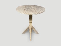 Andrianna Shamaris Hand Carved White Wash Side Table