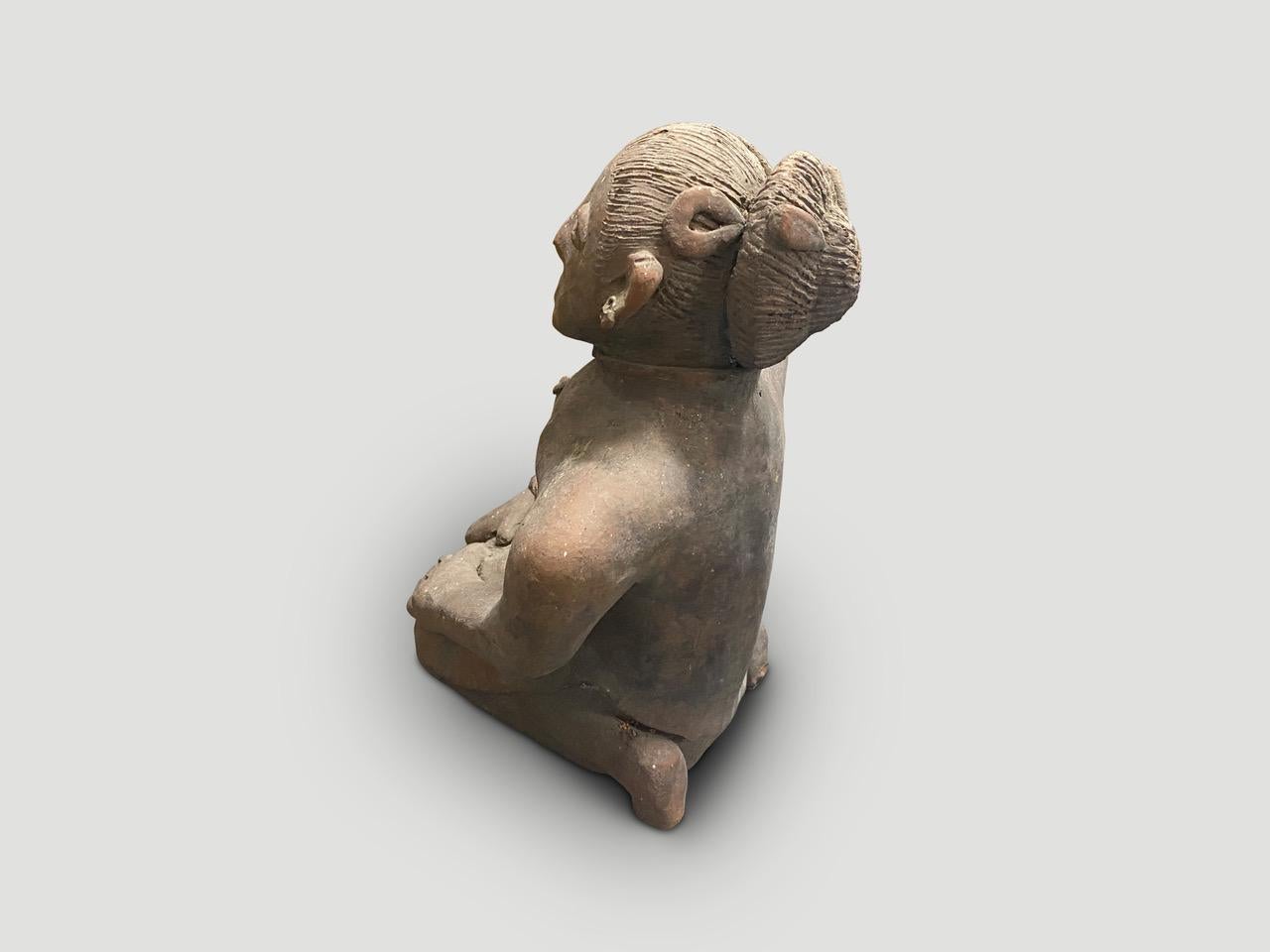 Mid-20th Century Andrianna Shamaris Hand Made Antique Clay Statue For Sale