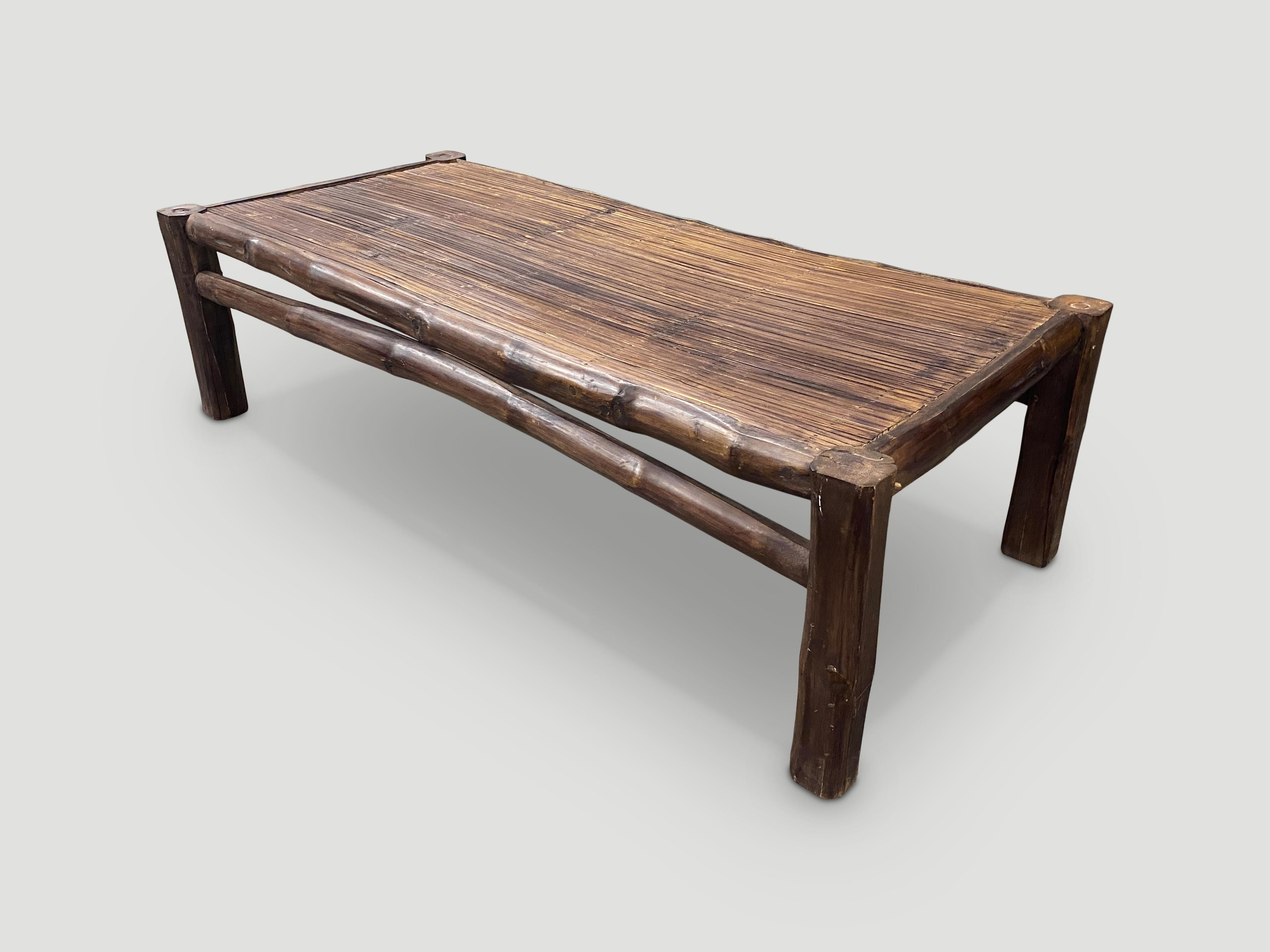 Andrianna Shamaris Handmade Bamboo Coffee Table In Excellent Condition For Sale In New York, NY