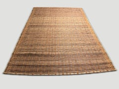 Andrianna Shamaris Handwoven Bamboo Bark Mat, Rustic Design, 112x78.5"